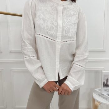 CAMISA CUELLO MAO FRUNCIDO LINO M/L