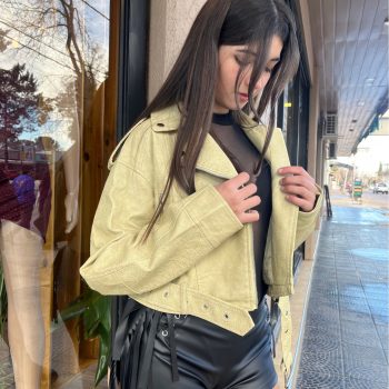 CAMPERA ECO CUERO CON CINTO