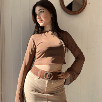 TOP TULL/ENCAJE M/L