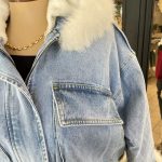 CAMPERA JEANS OVERSIZE CON PIEL DESMONTABLE